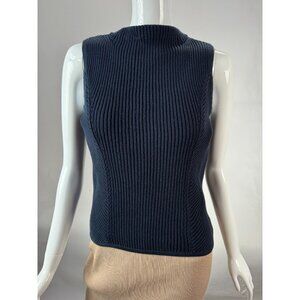 Tommy Hilfiger Navy Blue Sleeveless Ribbed Knit Cotton Top Size SP